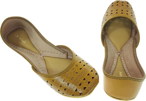 فولكاري للنساء الجلود الناعمة اليومية ملابس غير رسمية Jutis | لدغة وقرصة حرة juti | البنجابية جوتي للسيدات | شقق أحذية موجاري | فلكاري العرقية شقة للفتيات | in Kuwait