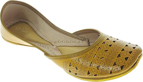 فولكاري للنساء الجلود الناعمة اليومية ملابس غير رسمية Jutis | لدغة وقرصة حرة juti | البنجابية جوتي للسيدات | شقق أحذية موجاري | فلكاري العرقية شقة للفتيات | in Kuwait