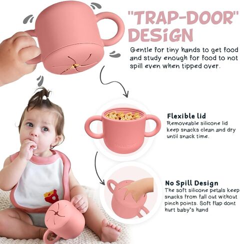 Sippy cup for 6 month old (8Oz/250ml) with straw, sippy cup for toddlers with soft spout and lid for practicing with snacks and sippy cup for 1 year old with handles. in Saudi Arabia