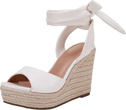 SERAIH Womens Lace up Espadrilles Platform Wedges Sandals Heels Tie Ankle Strap Summer Dress Shoes in Saudi Arabia