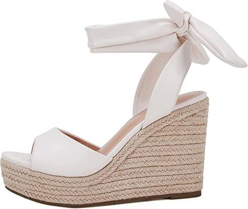 SERAIH Womens Lace up Espadrilles Platform Wedges Sandals Heels Tie Ankle Strap Summer Dress Shoes in Saudi Arabia