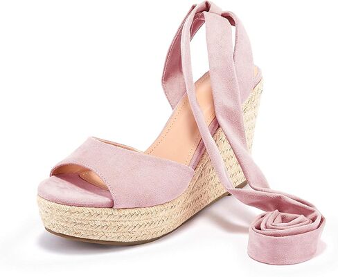 SERAIH Womens Lace up Espadrilles Platform Wedges Sandals Heels Tie Ankle Strap Summer Dress Shoes in Saudi Arabia