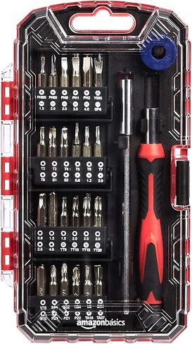 Amazon Basics 51-Piece Precision Screwdriver Bit Set, Black in Saudi Arabia