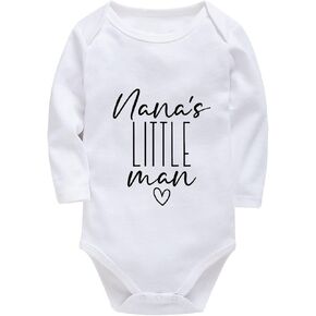Nana's Little Man Newborn Clothes Long Sleeve Baby Rompers