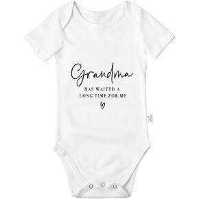 Grandma Has Waited a Long Time for Me Bodysuit, Baby Boys Girls Cotton Romper Jumpsuit Outfits 0-24 Months