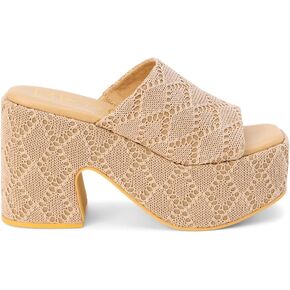 BEACH by Matisse Womens Como Block Platform Casual Sandals Casual High Heel 3" & Up - Beige