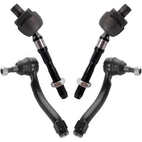 TRQ Front Inner and Outer Tie Rod Set Compatible with 2011-2012 INFINITI G25 G37 2015 Q40