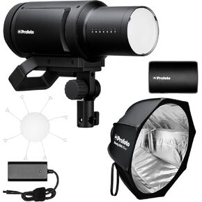 Profoto Pro-B3 Single Kit Bundle with Profoto Li-Ion Battery 4S2P, Profoto Beauty Dish (Gray), Profoto Battery Charger 5A, and Profoto Deflector Plate for Profoto Beauty Dish (5 Items)