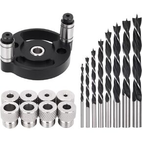Woodworking Hole Drill Positioner Locator,Self Centering Doweling Jig, (Black)