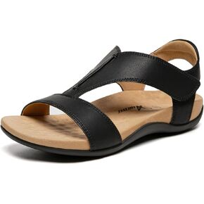 Athlefit Women's Orthopedic Arch Support Sandals Summer Comfortable Walking Flat Beach Sandals Casual Dressy