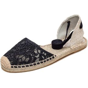 U-lite Women's Espadrille FLat Sandals Closed Toe Ankle Wrap,Classic Lace Up Summer Dressy Flat Shoes in Saudi Arabia