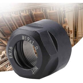 CNC Milling Chuck Holder, ER16 A M A M Dynamic Balancing Nut Metal Collet Clamping Nut CNC Milling Chuck Holder Lathe for Fixing, Tool Holders (ER16 outer A inner M type M19*1.0)