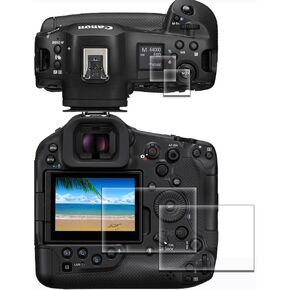 Screen Protector for Canon EOS R1+ Top Screen Protector [2+2 Pack] EOSR1 Tempered Glass Easy Installation
