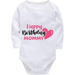 Happy Birthday Mommy Newborn Outfits Long Sleeve Infant Clothes Bodysuit Baby Romper