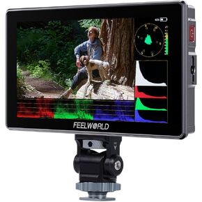 FEELWORLD H5 5.5 Inch 12G-SDI 1200nit Aluminium Camera Field DSLR Monitor Touchscreen Waveform HDR 3D LUT Out for Cinematic Filmmaker Photographer