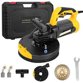 FUTURELAB® 7" 7-Inch Concrete Surface Grinder，Angle Grinder Kit with Dust Shroud, floor grinder, 2200W Motor,Auxiliary Handle, Diamond Wheel, 90° Seamless sanding for Floor, Wall, Adhesive and Ceiling
