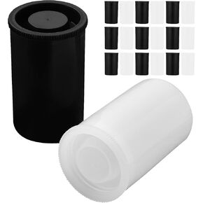 Gadpiparty 20pcs Empty Film Canisters with Caps Camera Film Black Film Canisters Film Holder Film Case White Film Empty Film Containers Film Photography Case Movie Film Canister Film Pots or