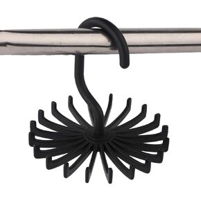 3 Pack Twirl Ties Rack Closet Organizer Tie Hanger Hook Headband Holder (Black)