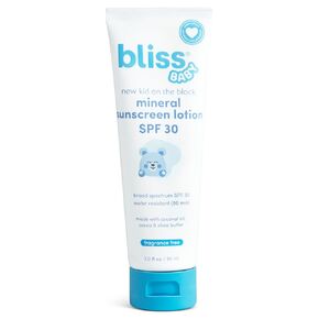 Bliss Baby Sunscreen For Kids & Adults, Premium SPF 30 Mineral Lotion, Natural Zinc Oxide, Hypoallergenic & Dermatologist Tested, Fragrance-Free, Water Resistant, Organic Shea Butter & Aloe, Vegan