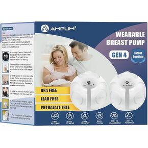 Amplim Wearable Manual Suction Breast Pump, Breast Milk Collector | Portable Silicone Breastmilk Collector for Nursing Mom, Newborns, Infants | BPA, Lead, Phthalate Free, 4 oz, White 2-Pack