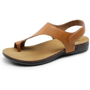 DREAM PAIRS Women's Comfortable Cork Footbed Arch Support Sandals Casual to Dressy Thong Walking Flat Sandals for Summer