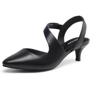 DREAM PAIRS Kitten Heels for Women Closed Toe Pointed Toe Low Heel Strappy Pumps Party Dance Wedding Dress Shoes for Women