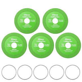 5pcs Glass Cutting Disc, Ultra-Thin Ceramic Cutting Blade for 4 Inch Angle Grinder Rock Grinding Disc Glass Tile Saw Blade Wheel Glass Diamond Blade for Glass Ceramics Jade Crystals Tile(Green)