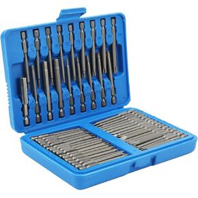 50pcs Extra Long Security Bit Set,Screwdriver Bit Set, Security Bit Set Extra Long Magnetic Driver Kit CR-V ABS Screwdriver Bit, Square Flat Hex Spline Clutch Torq Multi Sizes Screwdriver Bits