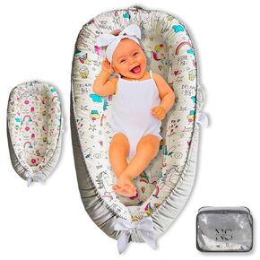 Baby Lounger for Newborn 0-24 Months,Breathable & Soft Infant Baby Nest for Co-Sleeping, Tummy Time & Play,Portable Baby Floor Seat for Home & Travel,Newborn Essentials & Gift
