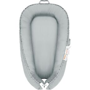 Baby Lounger for Newborn 100% Cotton Soft Breathable Baby Lounger Newborn Essentials for 0-24 Months, Portable Infant Lounger Baby Nest Cover for Girls & Boys, Co Sleeper for Baby in Bed, Grey