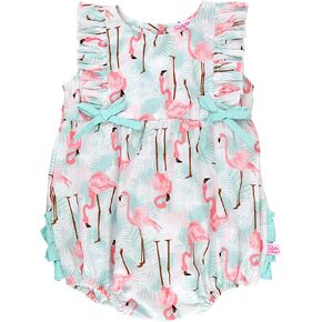 Vibrant Flamingo Classic Ruffle Romper - 2T