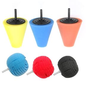 6Pcs Buffing Polishing Wheels for Drill, Wheel Shaped Polishing Tool for Metal Aluminum Stainless Steel Chrome Jewelry Wood Plastic Ceramic Glass