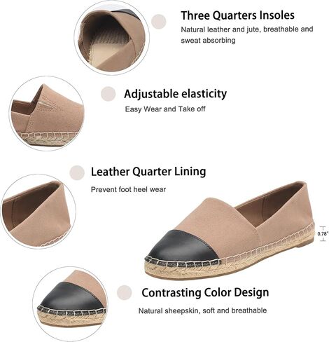 شقق Espadrilles الحرف المقصودة للنساء ، لا تتماشى غير قابلة للتنفس شقق القماش in Kuwait