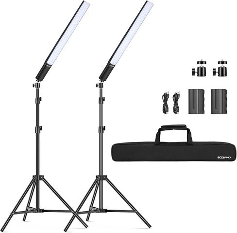 قريبا P20 RGB LED LED LED مجموعة إضاءة التصوير الفوتوغرافي ， 2 PCS محمولة محمولة Dimmable 2500-8500K CRI≥97 40 تأثيرات الإضاءة مع المدرجات/حقيبة تسجيل الفيديو ، يوتيوب ، الصور الفوتوغرافية in Kuwait