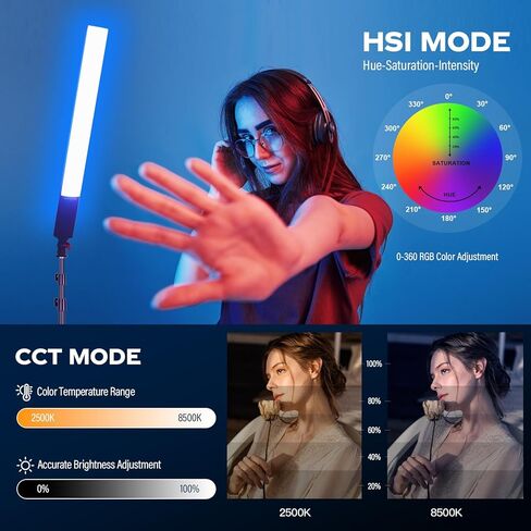 قريبا P20 RGB LED LED LED مجموعة إضاءة التصوير الفوتوغرافي ， 2 PCS محمولة محمولة Dimmable 2500-8500K CRI≥97 40 تأثيرات الإضاءة مع المدرجات/حقيبة تسجيل الفيديو ، يوتيوب ، الصور الفوتوغرافية in Kuwait