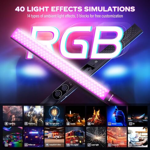 قريبا P20 RGB LED LED LED مجموعة إضاءة التصوير الفوتوغرافي ， 2 PCS محمولة محمولة Dimmable 2500-8500K CRI≥97 40 تأثيرات الإضاءة مع المدرجات/حقيبة تسجيل الفيديو ، يوتيوب ، الصور الفوتوغرافية in Kuwait