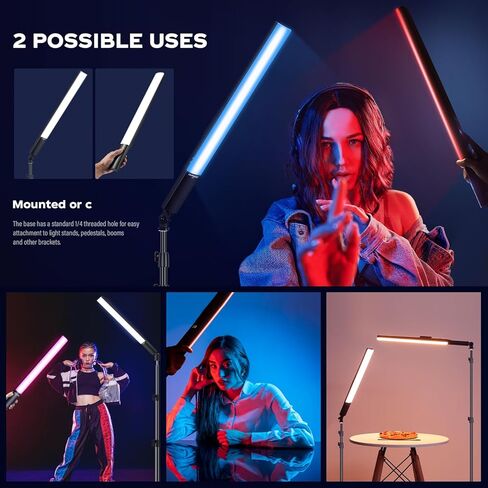 قريبا P20 RGB LED LED LED مجموعة إضاءة التصوير الفوتوغرافي ， 2 PCS محمولة محمولة Dimmable 2500-8500K CRI≥97 40 تأثيرات الإضاءة مع المدرجات/حقيبة تسجيل الفيديو ، يوتيوب ، الصور الفوتوغرافية in Kuwait