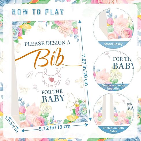Bibs Baby Shower Games Sign Set Baby Feeder Bibs Newborn Gifts Fabric Marker Stencils Kit in Saudi Arabia