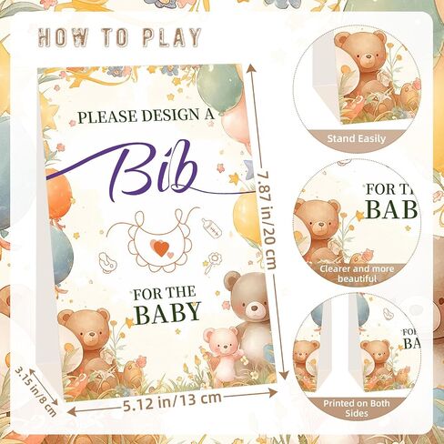 Bibs Baby Shower Games Sign Set Baby Feeder Bibs Newborn Gifts Fabric Marker Stencils Kit in Saudi Arabia
