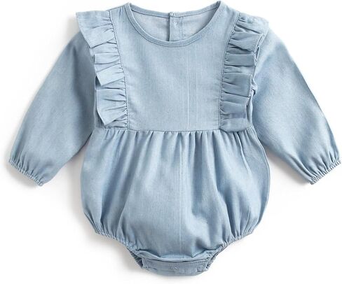 Simplee kids Baby Girl's Romper Jumpsuit Long Sleeves Onesie Bodysuits One Piece Outfits Clothesr for Spring Fall in Kuwait