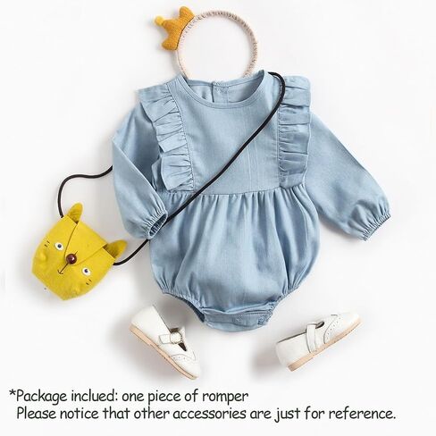 Simplee kids Baby Girl's Romper Jumpsuit Long Sleeves Onesie Bodysuits One Piece Outfits Clothesr for Spring Fall in Kuwait