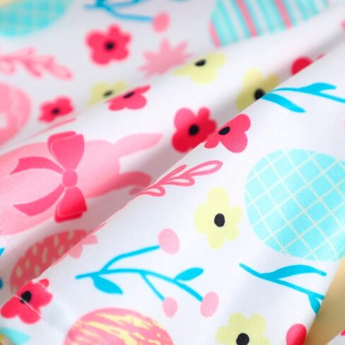 CM C&M WODRO Toddler Baby Girl Easter Bell Bottom Slip Romper Rabbit Print Sleeveless Jumpsuit Kid Cute One Piece Flare Pant in Saudi Arabia