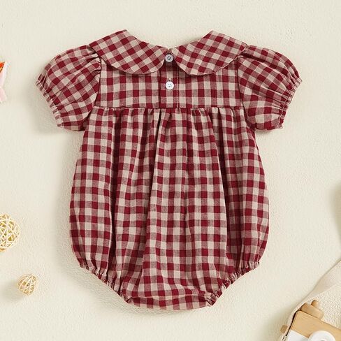 Bagilaanoe Summer Outfit Infant Baby Girl Clothes Short Sleeve Romper Bodysuit Solid Doll Collar Jumpsuit Tops in Saudi Arabia