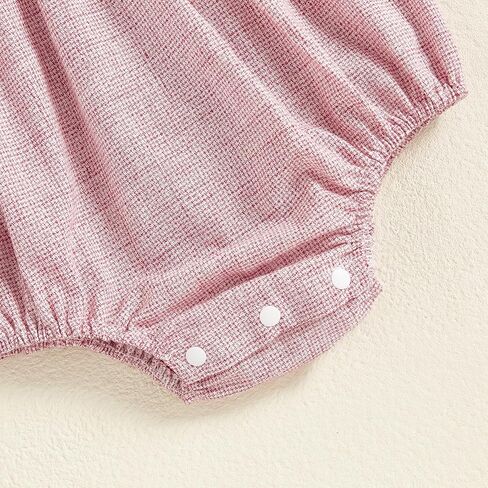 Bagilaanoe Summer Outfit Infant Baby Girl Clothes Short Sleeve Romper Bodysuit Solid Doll Collar Jumpsuit Tops in Saudi Arabia