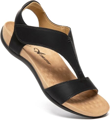 Athlefit Women's Orthopedic Arch Support Sandals Summer Comfortable Walking Flat Beach Sandals Casual Dressy in Saudi Arabia