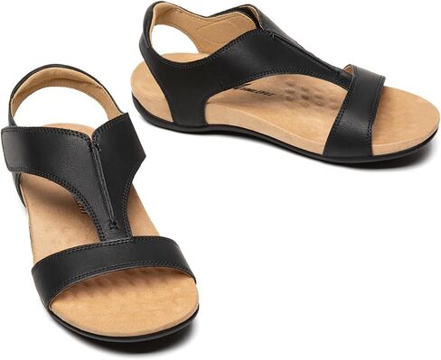 Athlefit Women's Orthopedic Arch Support Sandals Summer Comfortable Walking Flat Beach Sandals Casual Dressy in Saudi Arabia