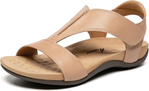 Athlefit Women's Orthopedic Arch Support Sandals Summer Comfortable Walking Flat Beach Sandals Casual Dressy in Saudi Arabia