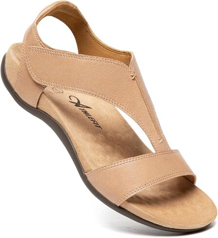 Athlefit Women's Orthopedic Arch Support Sandals Summer Comfortable Walking Flat Beach Sandals Casual Dressy in Saudi Arabia