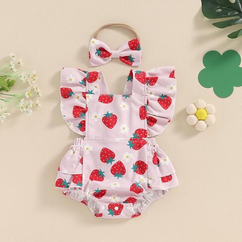 Baby Girl Clothes 3 6 9 12 18 Month Newborn Ruffle Bubble Romper Onesie Floral Bodysuit Summer Outfit in Saudi Arabia