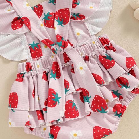 Baby Girl Clothes 3 6 9 12 18 Month Newborn Ruffle Bubble Romper Onesie Floral Bodysuit Summer Outfit in Saudi Arabia